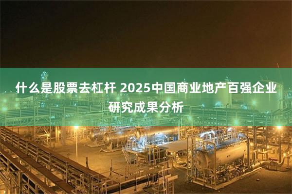 什么是股票去杠杆 2025中国商业地产百强企业研究成果分析