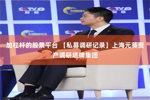 加杠杆的股票平台 【私募调研记录】上海元葵资产调研塔牌集团