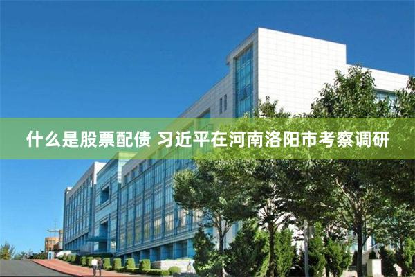 什么是股票配债 习近平在河南洛阳市考察调研