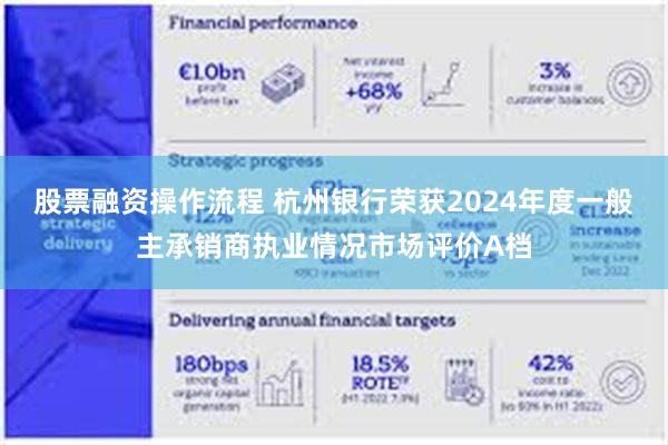股票融资操作流程 杭州银行荣获2024年度一般主承销商执业情况市场评价A档
